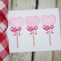 Heart Sucker Trio Applique Design